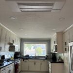 Mitsubishi one-way cassette indoor unit installed as part of a multi-zone heat pump system by Americool Comfort in San Jose